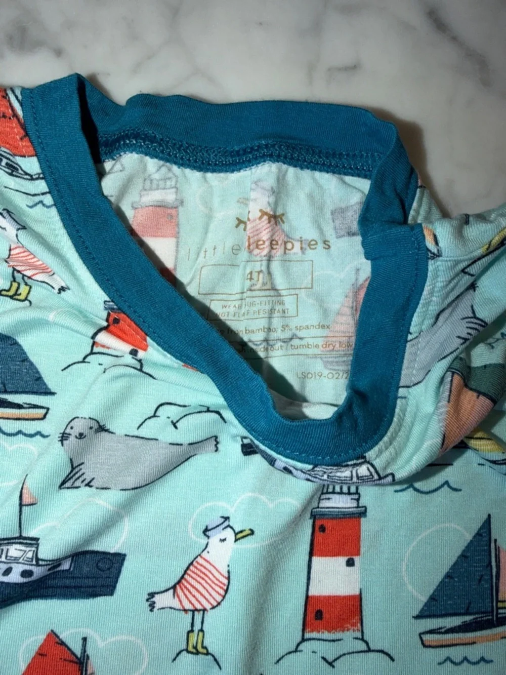 Little Sleepies Light Blue Nautical Sailboat Pajama Set 4T